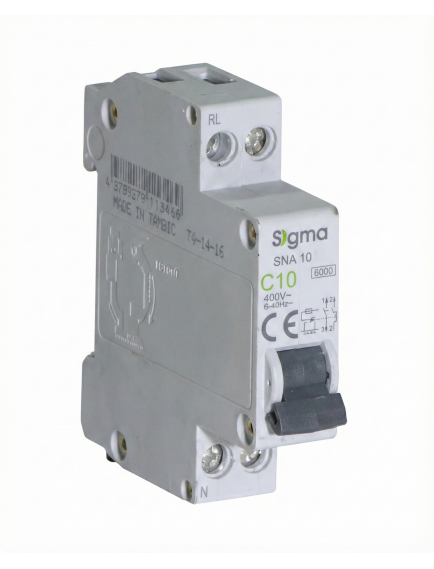 Sigma 1P+N 4.5kA Nötr Kesmeli Otomatik Sigorta (18mm Dar Tip) - C Tipi (6A-32A Seçenekli)