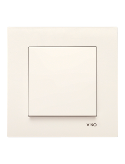 Viko Karre Tekli Anahtar - Beyaz ve Krem Renk Seçenekleri - Minimalist Tasarım (Sıva Altı)