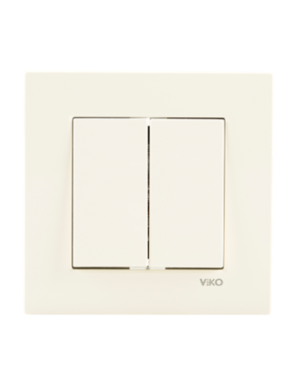 Viko Karre Dual Anahtar (Komütatör) - Beyaz ve Krem Renk Seçenekleri - İkili Lamba Kontrolü