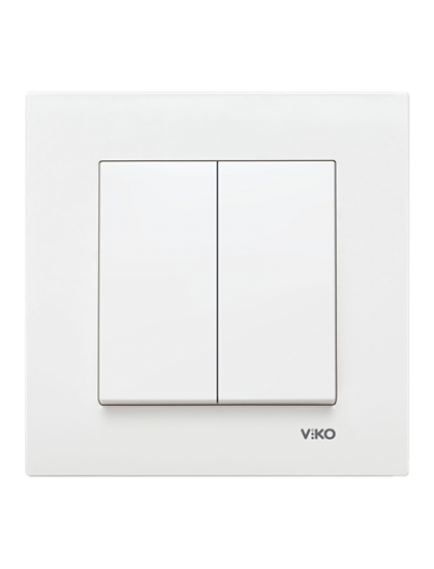 Viko Karre Dual Anahtar (Komütatör) - Beyaz ve Krem Renk Seçenekleri - İkili Lamba Kontrolü