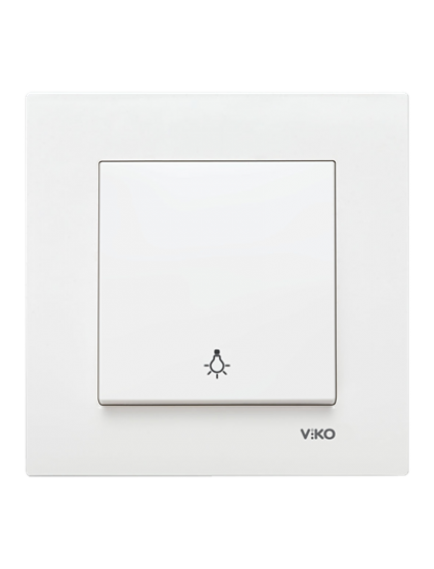 Viko Karre Light Anahtarı (Buton) - Beyaz ve Krem Seçenekli - Yaylı Mekanizma (Merdiven & Zil Uyumluluğu)