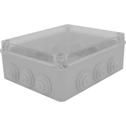 Çetinkaya ÇP 1153 Siva Üstü Tıpalı Şeffaf Buat 250x200x90 ABS Elektrik Bağlantı Kutusu