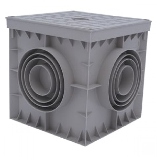 Çetinkaya ÇP 202020 20x20x20 ABS Gri Yeraltı Buat Rogar Termoplastik Düz Kapaklı