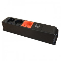 Çetinkaya P10 10 02 Alüminyum Priz Blokları 10 Modül Siyah 55x330x50