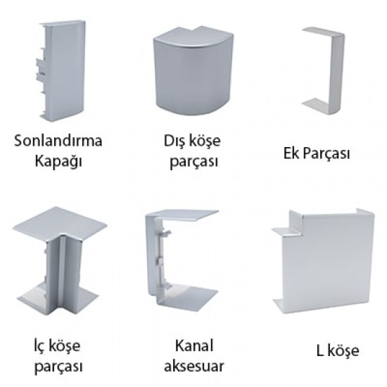 Çetinkaya P12 04 01 Elegans Serisi Alüminyum Kanal 50x100 T Köşe Eloksal Renkli