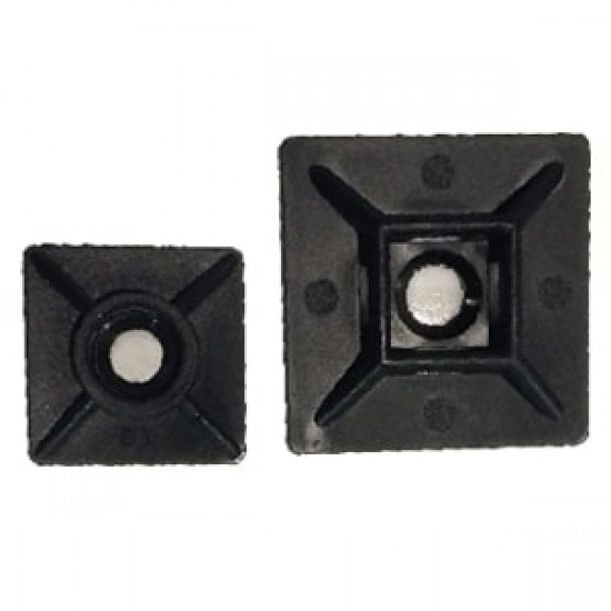 Çetinkaya ÇKB 19-19 S 19x19mm Siyah Yapışkanlı Kroşe Kablo Sabitleyici Bağlantı