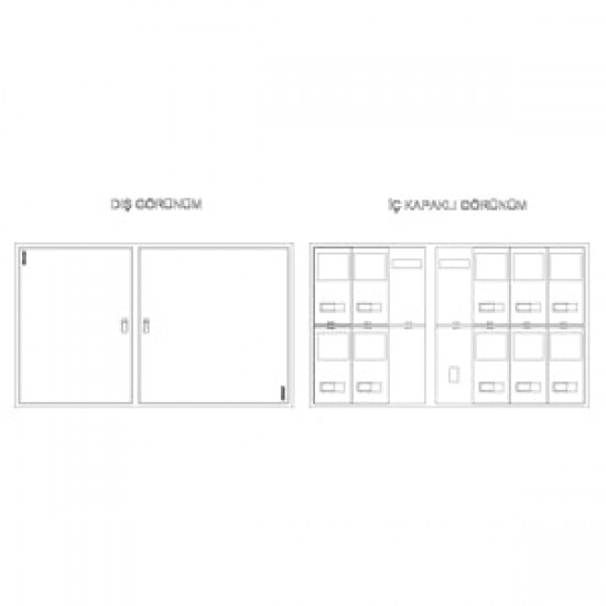 Çetinkaya ÇP 210 S Metal S.Ü. Ev Tipi 10 Trf. Sayaç Panosu