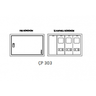 Çetinkaya ÇP 303 Metal Su ve Sayaç Dağıtım Panosu - S.Ü. 3 Modül - Dayanıklı Kutu