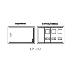 Çetinkaya ÇP 303 Metal Su ve Sayaç Dağıtım Panosu - S.Ü. 3 Modül - Dayanıklı Kutu