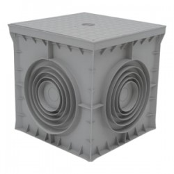 Çetinkaya ÇP 404040 Termoplastik Yeraltı Buat Rogar 40x40x40 ABS Gri + Kapaklı