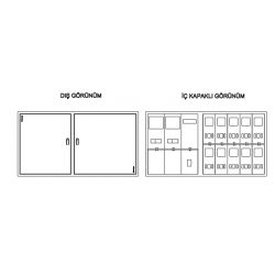 Çetinkaya ÇP 410 Metal Su ve Elektrik Sayacı Dağıtım Panosu - Ev Tipi 10 Mnf + 2 Trf