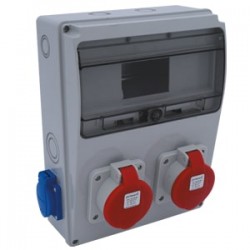 Çetinkaya ÇP 6023 Makine Prizi 3x25 ön + Pano Prizi 1x16 yan ABS Kombinasyon Kutusu 130x240x105