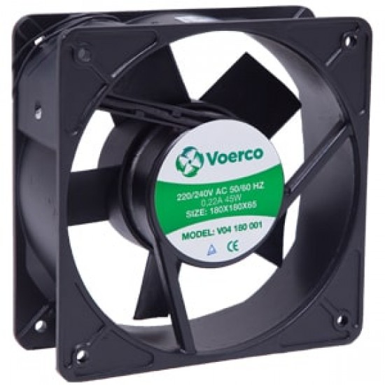 Çetinkaya V04 180 001 180x180x65 Rulmanlı Pro Kompak AC Fan 220V 45W 629m³/h