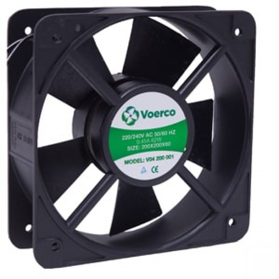 Çetinkaya V04 200 001 Pro Kompak AC DC Fan - 200x200x60 Rulmanlı 220V 68W Sanayi Tipi Fan