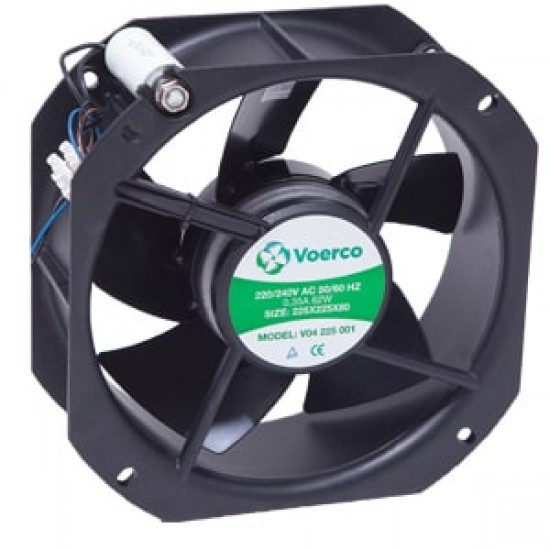 Çetinkaya V04 225 001 Rulmanlı AC Fan 225x225x80mm 220V 1020m³/h Kompakt Endüstriyel Soğutma Çözümü