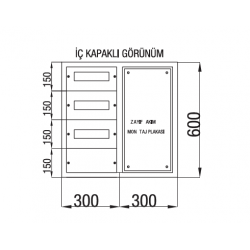 Çetinkaya ÇP 9002 Metal S.Ü. Dağıtım Panosu 60x75x17,5 Sigorta Pako Zayıf Akım