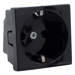 Çetinkaya P06 02 02 Topraklı Priz, 2 Modül, Siyah, Güvenli Elektrik Bağlantısı
