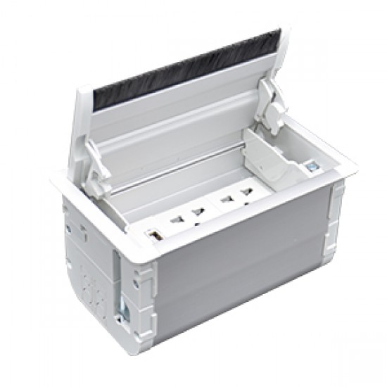 Çetinkaya P01 06 01 Fırçalı Priz Kasası Seti, 6 Modül, A:185 B:100 C:112, Eloksal Renk