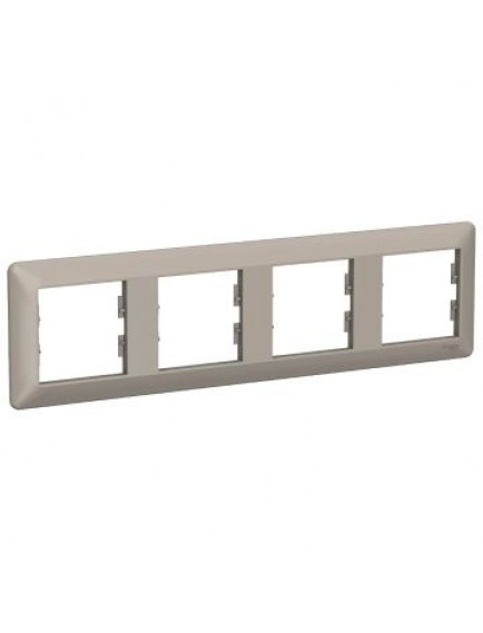 Schneider Asfora EM Plus Dörtlü Yatay Çerçeve Bronz