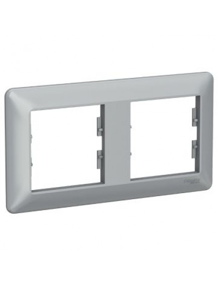 Schneider Asfora EM Plus İkili Yatay Çerçeve Alüminyum