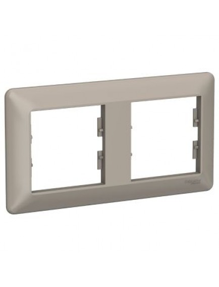 Schneider Asfora EM Plus İkili Yatay Çerçeve Bronz