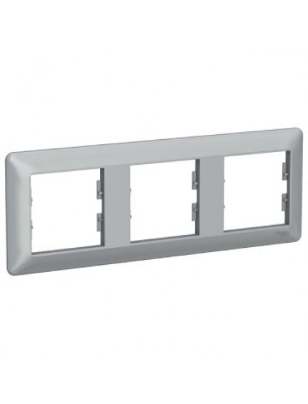 Schneider Asfora EM Plus Üçlü Yatay Çerçeve Alüminyum