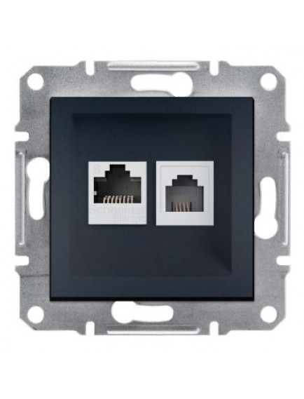 Schneider ASFORA RJ45 CAT6 UTP RJ11 ANTRASİT