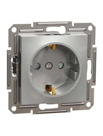 Schneider Asfora – Çocuk Korumalı Topraklı Priz, 16A – Alüminyum