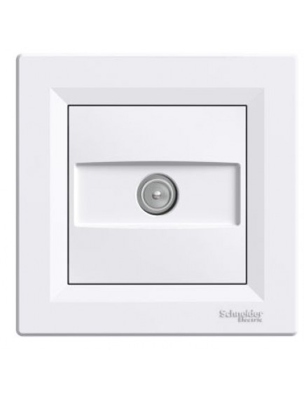 Schneider Asfora – Geçişli TV Prizi, 8dB, Çerçeveli – Beyaz