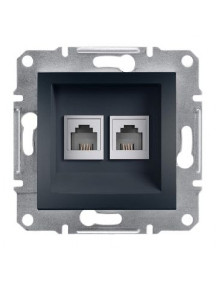 Schneider Asfora – İkili RJ11 Telefon Prizi – Antrasit