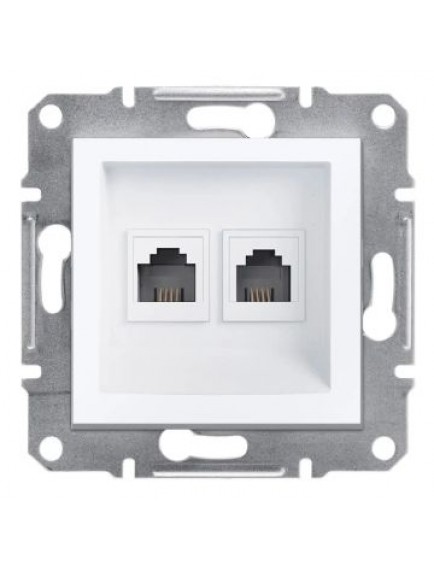 Schneider Asfora – İkili RJ11 Telefon Prizi – Beyaz