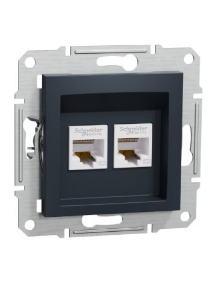 Schneider Asfora – İkili RJ45 Cat5e UTP – Antrasit
