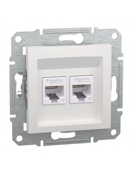 Schneider Asfora – İkili RJ45 Cat6 UTP – Beyaz