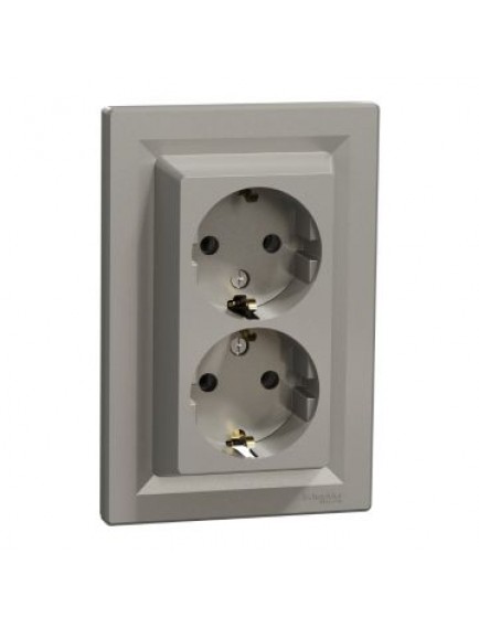 Schneider Asfora – İkili Topraklı Priz, 16A, Çerçeveli – Bronz