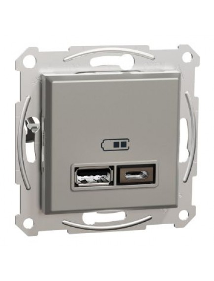 Schneider Asfora – İkili USB Priz Type A+C, 2,4A – Bronz