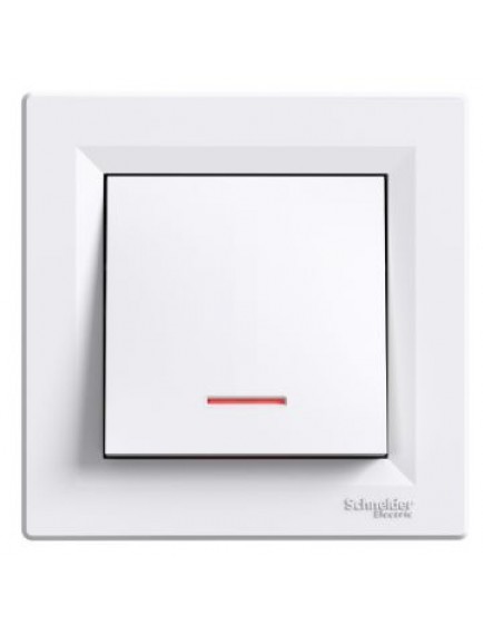 Schneider Asfora – Işıklı Liht Buton, Çerçeveli – Beyaz