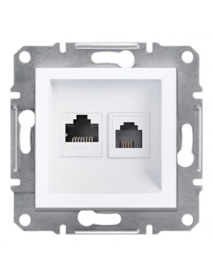 Schneider Asfora – RJ45 Cat6 UTP + RJ11 Priz – Beyaz