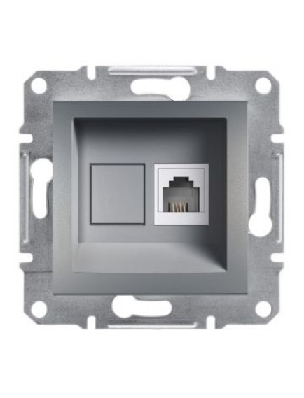 Schneider Asfora – Tekli RJ11 Telefon Prizi – Çelik