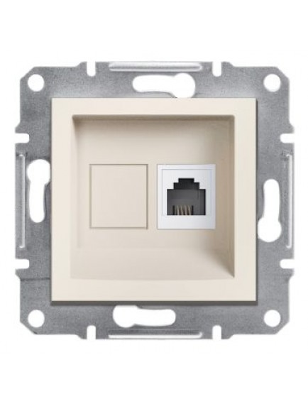 Schneider Asfora – Tekli RJ11 Telefon Prizi – Krem