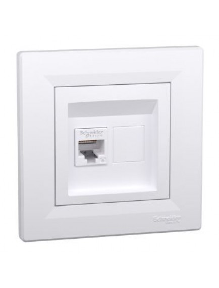 Schneider Asfora – Tekli RJ45 Cat6 UTP, Çerçeveli – Beyaz