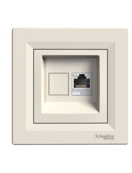 Schneider Asfora – Tekli RJ45 Konnektörsüz – Krem