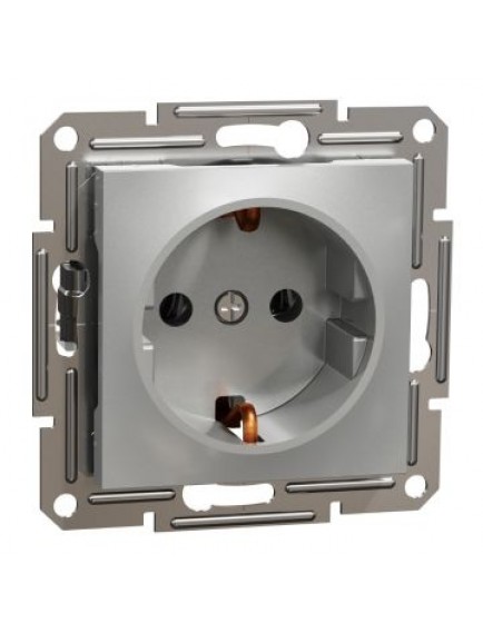 Schneider Asfora – Topraklı Priz, 16A – Alüminyum