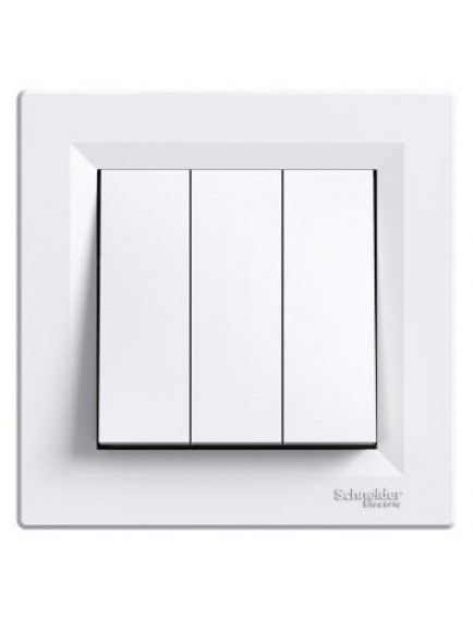 Schneider Asfora – Üçlü Anahtar, Çerçeveli – Beyaz