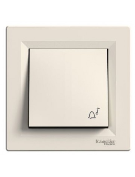 Schneider Asfora – Zil İşaretli Liht Buton, Çerçeveli – Krem