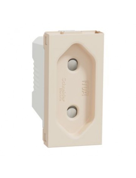 Schneider Yeni Unica, European (Topraksız) Çocuk Korumalı Priz Vidalı Bağlantı 1 modül, Krem
