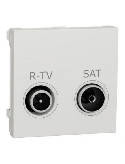 Schneider Yeni Unica, R-TV/SAT Sonlu Priz, 2 modül, Beyaz