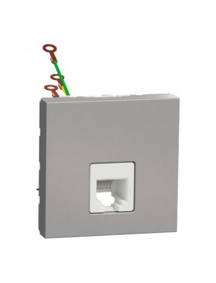 Schneider Yeni Unica, RJ12 Telefon Prizi, 2 modül, Alüminyum