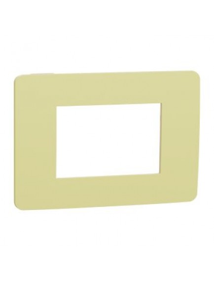 Schneider Yeni Unica, Studio Color Çerçeve 3 modül, Açık Yeşil/Krem