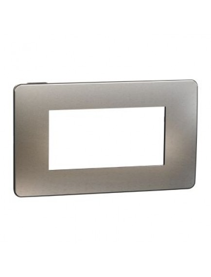 Schneider Yeni Unica, Studio Metal Çerçeve 4 modül, Beyaz Alüminyum/Antrasit