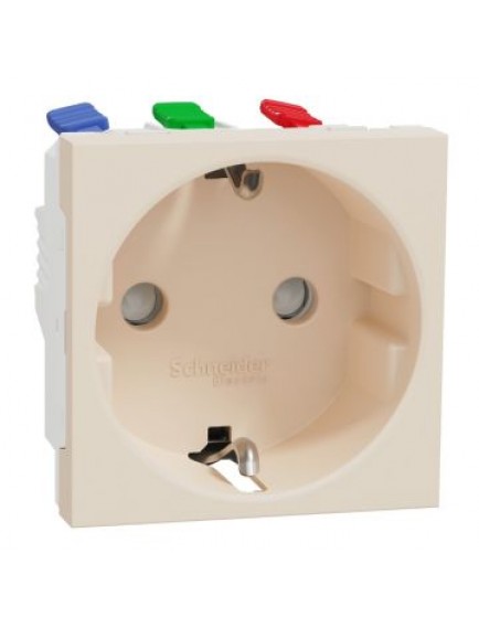 Schneider Yeni Unica, Tprkl Çocuk Korumalı Priz 2 modül, Krem